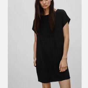 90s Minimalist Suede Little Black Dress Aritzia Wilfred Free Sz XS Free Ship